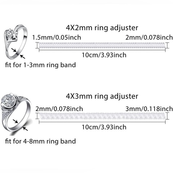 4 rings and ring sets + size adjuster bands - Picture 10 of 12